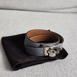 HERMES kepo Double Tour Leather Bracelet